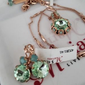 Mariana Jewelry Gorgeous Green Stone Rose Gold Set